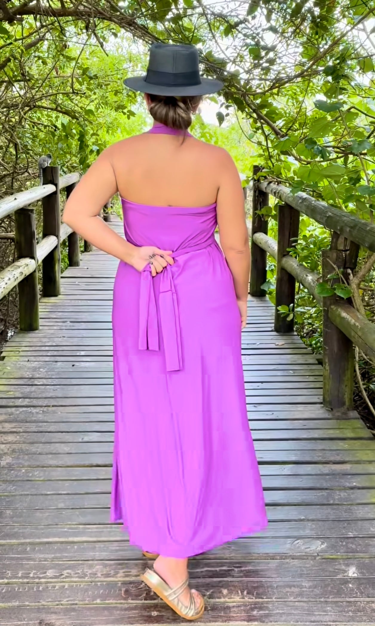 Versatile long dress 10 in 1 - Bright Lilac • sarong • cover up • wrap dress • pareo