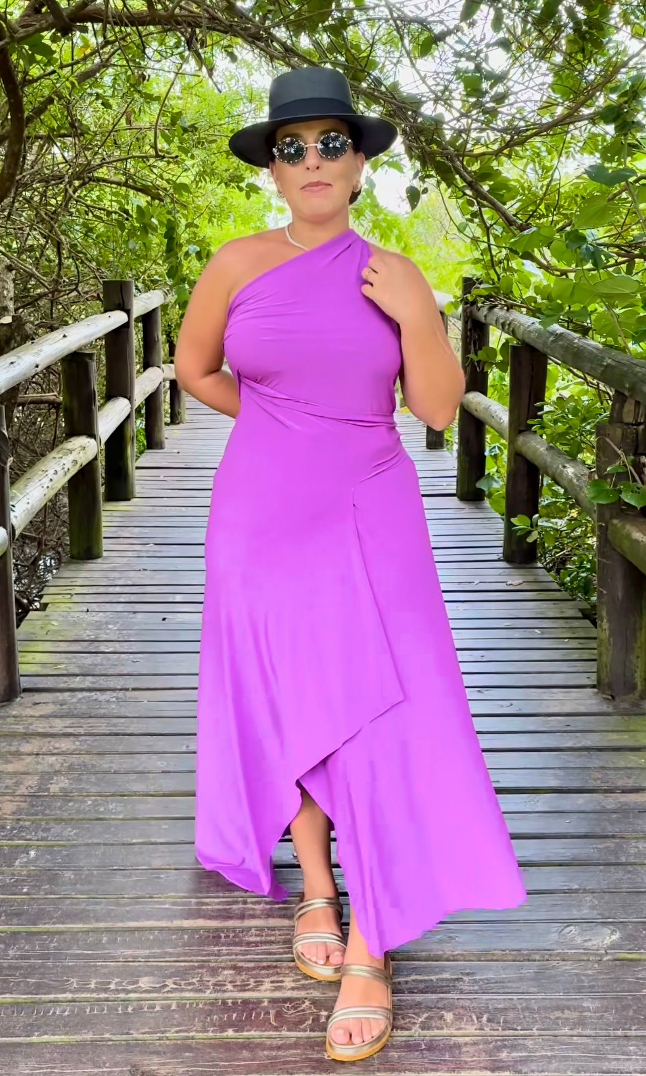 Versatile long dress 10 in 1 - Bright Lilac • sarong • cover up • wrap dress • pareo