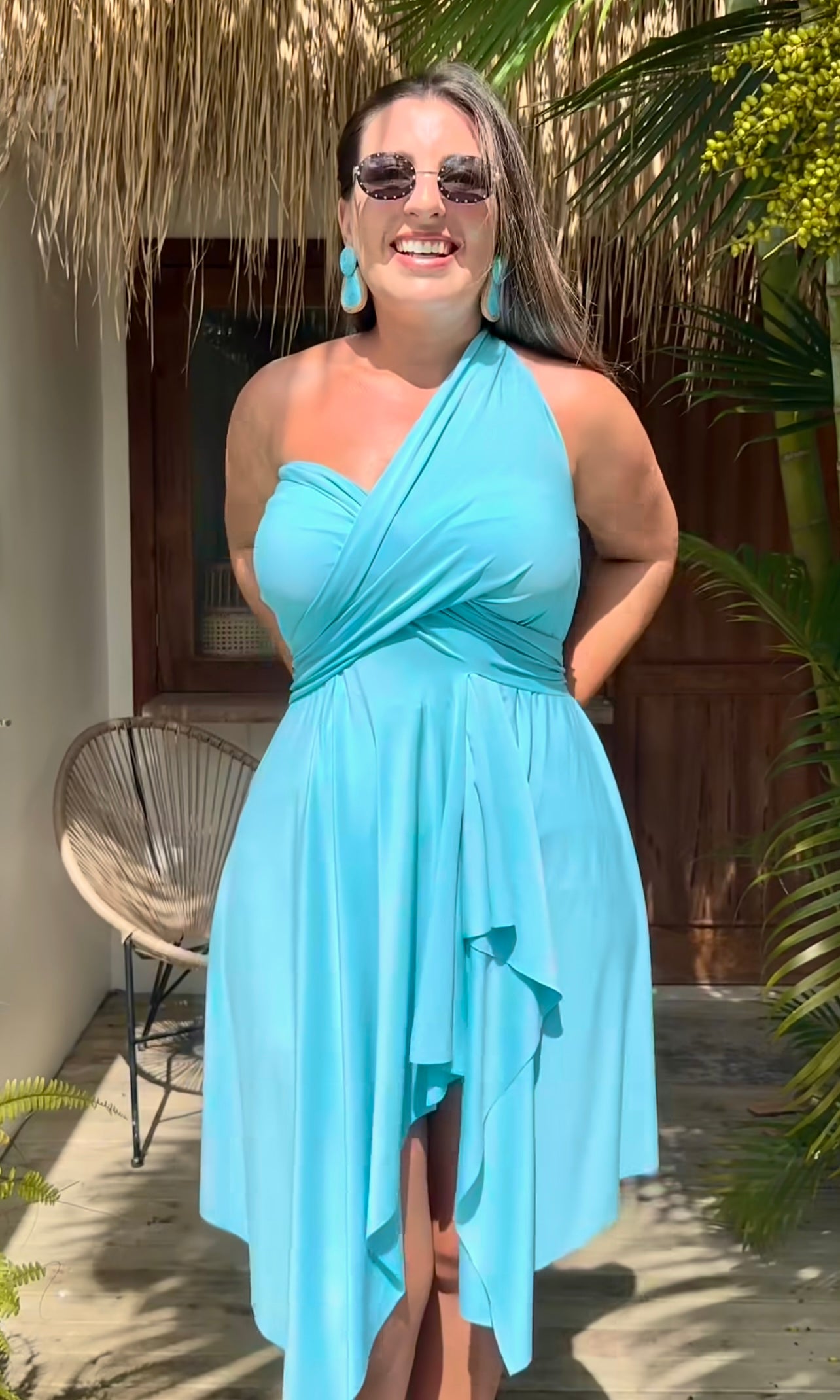 Versatile short dress 10 in 1 - Sky Blue • cover up • sarong • wrap dress • pareo