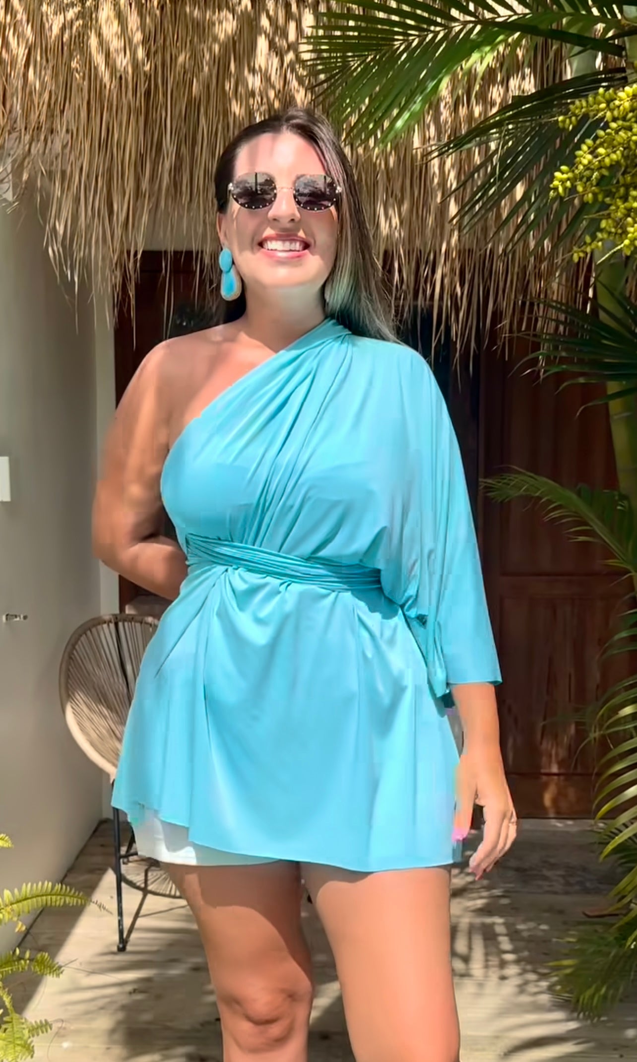 Versatile short dress 10 in 1 - Sky Blue • cover up • sarong • wrap dress • pareo