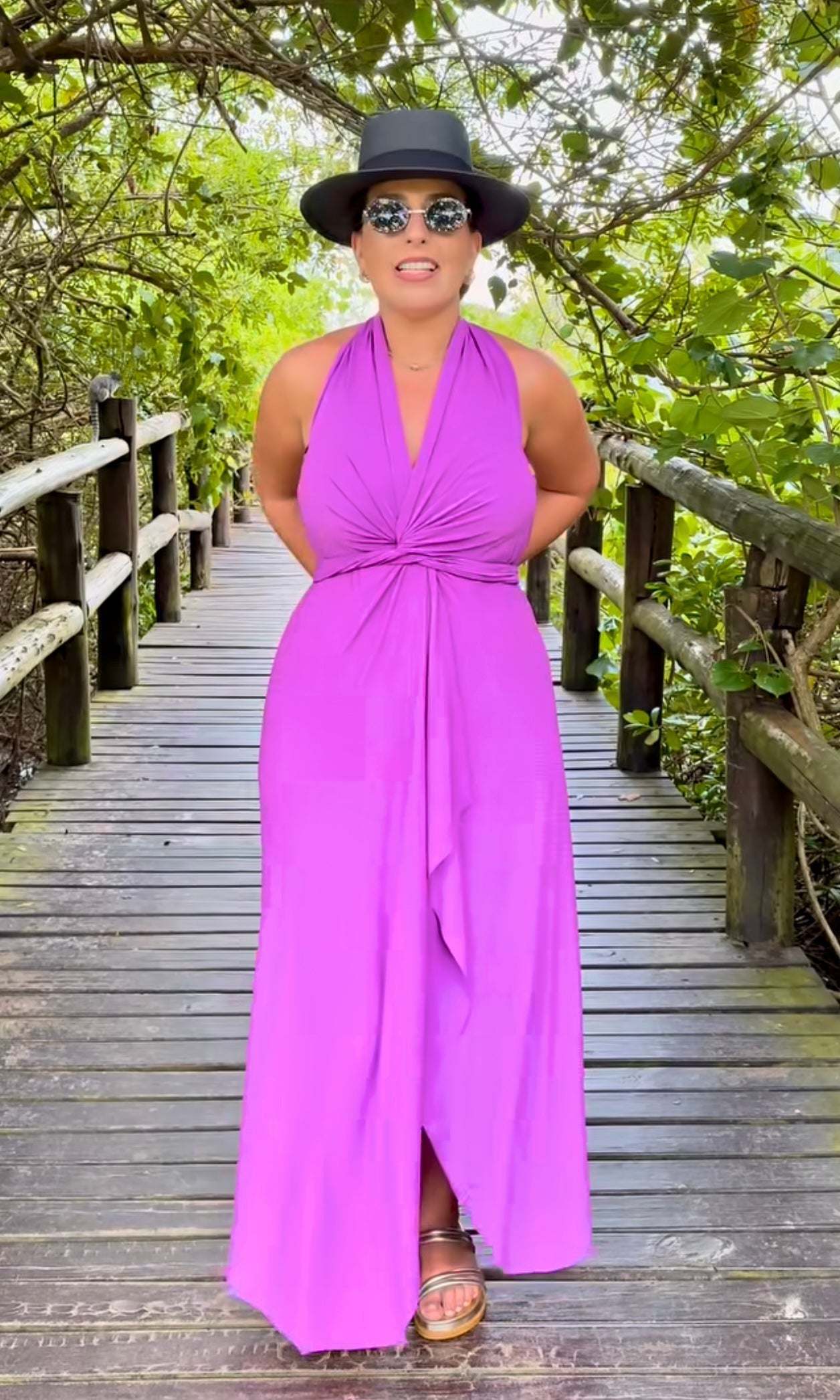 Versatile long dress 10 in 1 - Bright Lilac • sarong • cover up • wrap dress • pareo