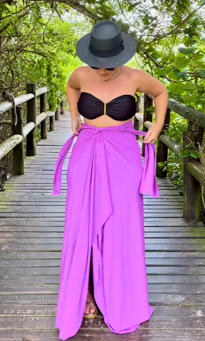 Versatile long dress 10 in 1 - Bright Lilac • sarong • cover up • wrap dress • pareo