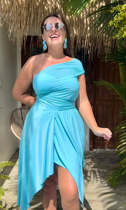 Versatile short dress 10 in 1 - Sky Blue • cover up • sarong • wrap dress • pareo